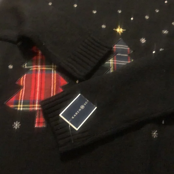 NWT Karen Scott long sleeve Christmas trees sweater-M - Picture 6 of 12
